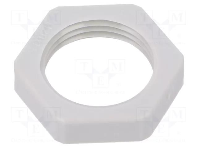 Nut; M20; polyamide; Thk: 6mm; Spanner: 26mm; light grey; Pitch: 1.5 OBO BETTERMANN OBO-2048922
