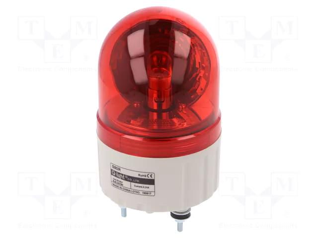 Signaller: lighting; rotating light; red; S80; 24VDC; IP44; 310mA QLIGHT S80R-24-R