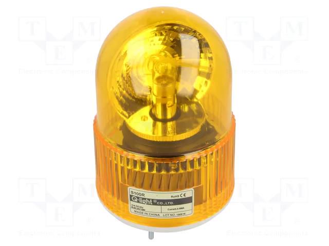 Signaller: lighting; rotating light; amber; S100; 24VDC; IP44; ABS QLIGHT S100R-24-A