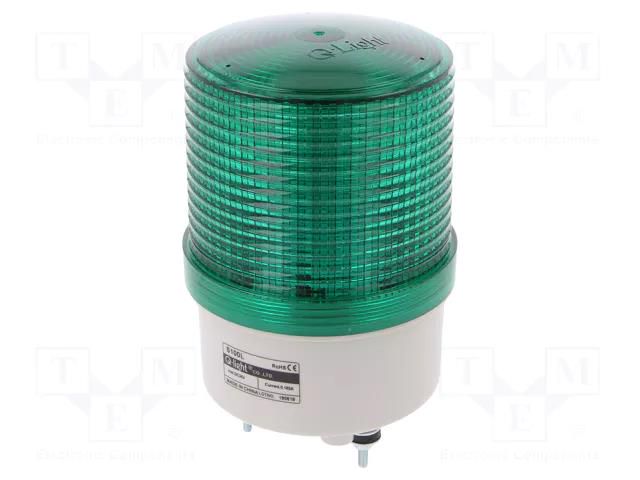 Signaller: lighting; continuous light,blinking light; green QLIGHT S100L-24-G