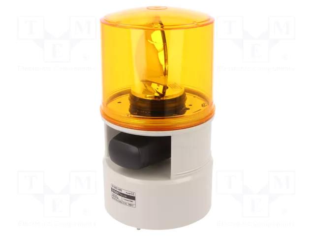 Signaller: lighting-sound; 24VDC; siren,rotating light; amber QLIGHT S125D-WS-24-A