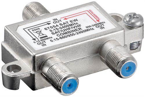 SAT-TV Insertion Switch - with F-couplings for connecting antenna cables 67054