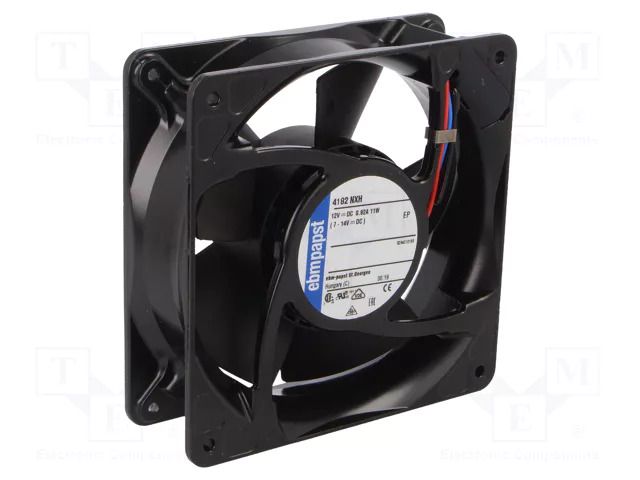 Fan: DC; axial; 12VDC; 119x119x38mm; 237m3/h; 57dBA; ball; 4400rpm EBM-PAPST 4182NXH