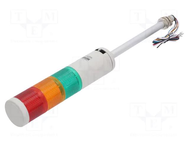Signalling column; red/amber/green; LED; 24VDC; IP54; QTG60; ABS QLIGHT QTG60LFBZ324RAG