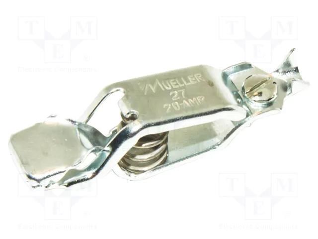 Crocodile clip; 20A; Grip capac: max.15mm; Overall len: 62mm MUELLER ELECTRIC BU-27