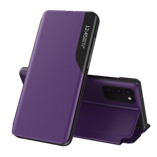Eco Leather View Case elegant bookcase type case with kickstand for Samsung Galaxy A72 4G purple, Hurtel 9111201926899 9111201926899