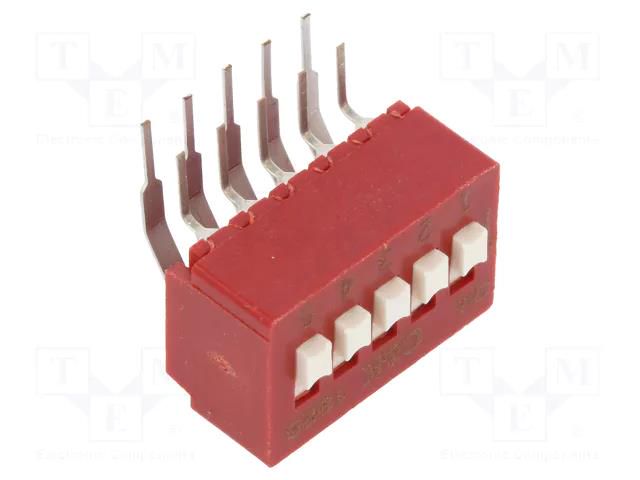 Switch: DIP-SWITCH; Poles number: 5; 0.1A/50VDC; Pos: 2; -40÷85°C C&K BD05AV