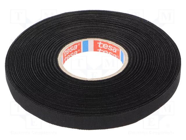 Tape: textile; W: 9mm; L: 25m; Thk: 0.3mm; Automotive; black; 150°C TESA TESA-51006-09/25