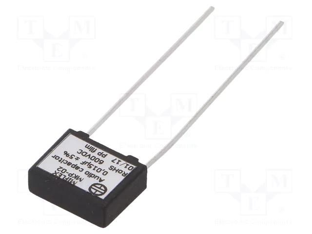 Capacitor: polypropylene; 15nF; 600VDC; 10mm; ±5%; 13x10.5x4.5mm MIFLEX MKP02-0.015U/600
