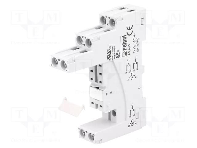 Socket; PIN: 8; 12A; 300VAC; on panel,for DIN rail mounting RELPOL GZT80