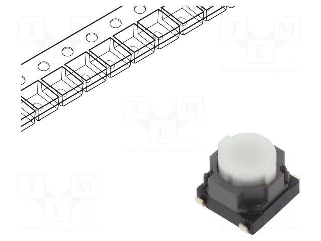 Microswitch TACT; SPST; Pos: 2; 0.02A/15VDC; SMT; none; 6.1x6x3.5mm PANASONIC EVQP1D05M