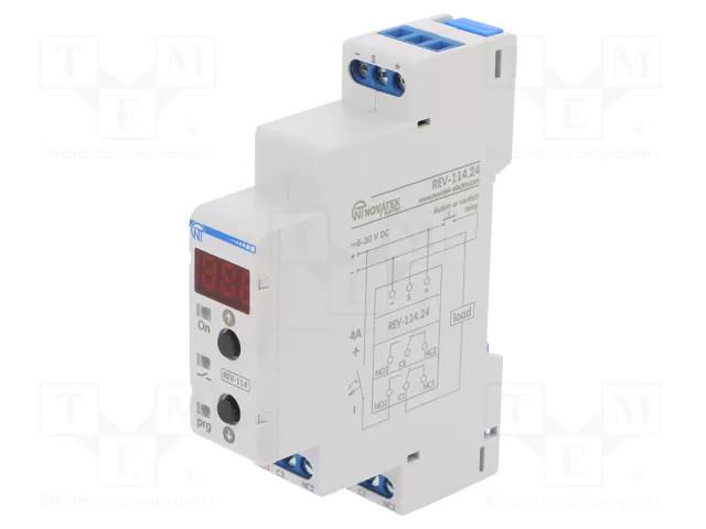 Timer; 0,1s÷10days; DPDT; 250VAC/6A; 24VDC; for DIN rail mounting NOVATEK ELECTRO REV-114-24V