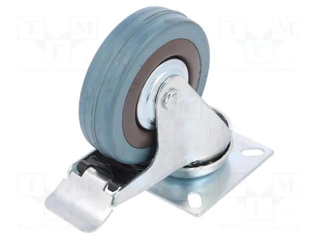 Transport wheel; Ø: 75mm; W: 21mm; H: 100mm; torsional with lock RADER CKPA-PG-75S-HC