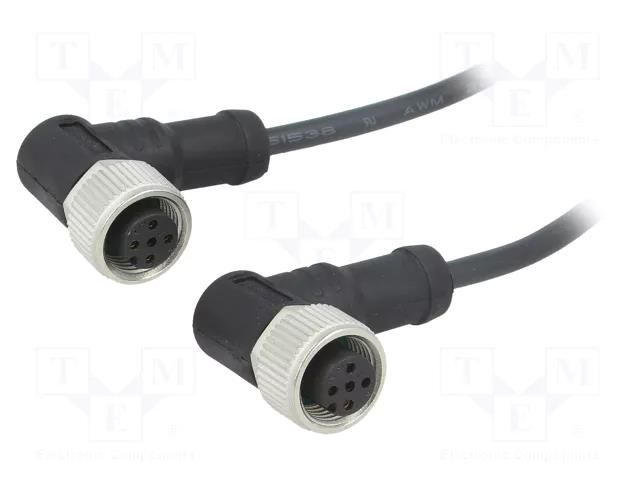Cable: for sensors/automation; PIN: 4; with metal nut; plug; 250V AMPHENOL LTW M12A04FR12AFRSB001