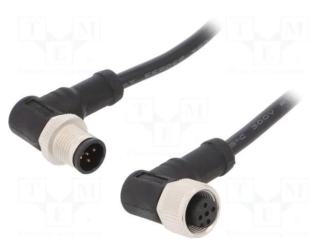 Cable: for sensors/automation; PIN: 5; with metal nut; plug; 60V AMPHENOL LTW M12A05MR12AFRSD001
