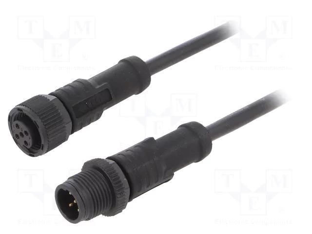 Cable: for sensors/automation; plug; PIN: 5; M12 male,M12 female AMPHENOL LTW MSBP05MLSBPFLSB001