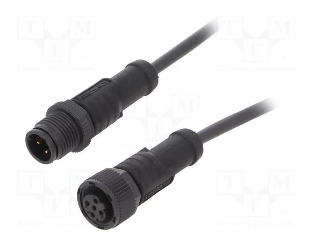 Cable: for sensors/automation; PIN: 4; with plastic nut; plug AMPHENOL LTW MSDP04MLSDPFLSB001
