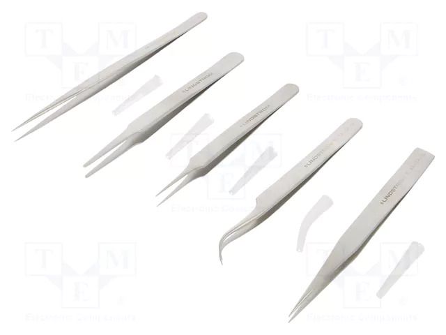 Tweezers-set; for precision works; 5pcs. LINDSTRÖM SA.9855