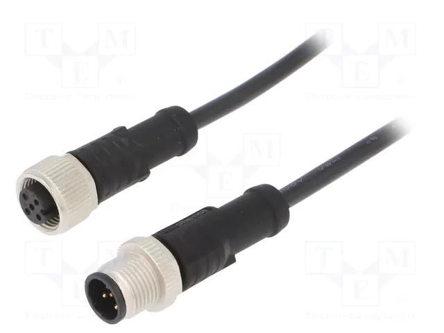 Cable: for sensors/automation; PIN: 5; with metal nut; plug; 60V AMPHENOL LTW M12A05ML12AFLSB001