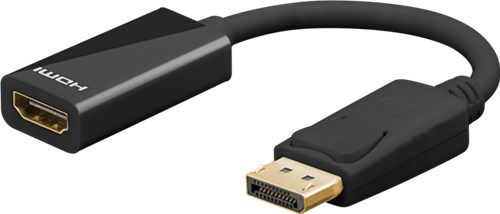 DisplayPort™/HDMI™ Adapter Cable 1.2, gold-plated, 0.1 m, black - DisplayPort™ male > HDMI™ female (Type A) 67881