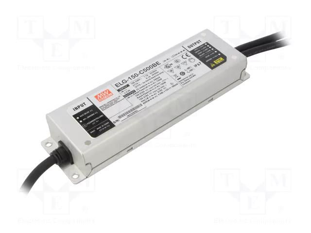 Power supply: switching; LED; 135W; 150÷270VDC; 500mA; 100÷305VAC MEAN WELL ELG-150-C500BE