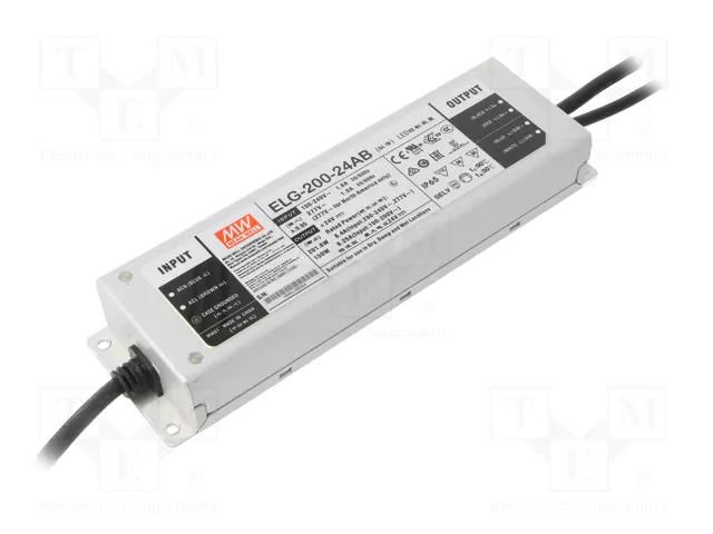 Power supply: switching; LED; 201.6W; 24VDC; 4.2÷8.4A; 100÷305VAC MEAN WELL ELG-200-24AB