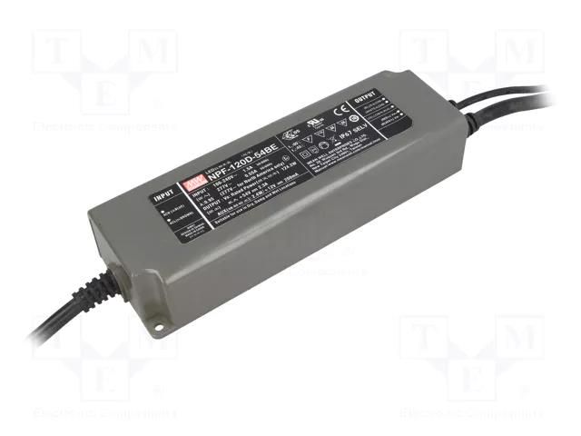 Power supply: switching; LED; 124.2W; 32.4÷54VDC; 2.3A; 90÷305VAC MEAN WELL NPF-120D-54BE