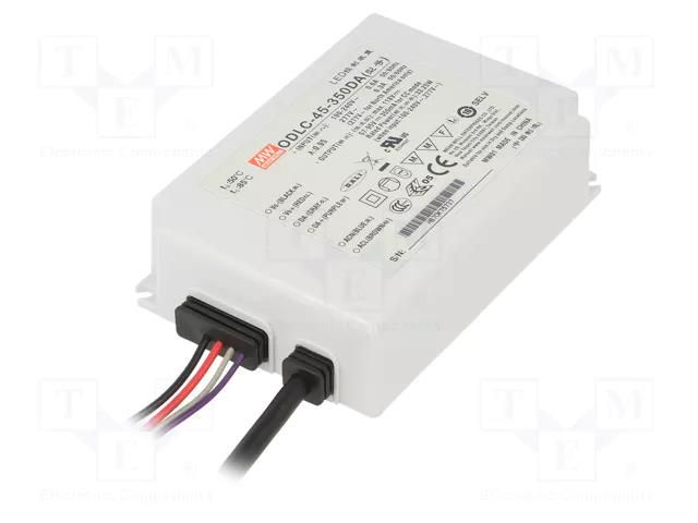 Power supply: switching; LED; 33.25W; 57÷95VDC; 350mA; 90÷295VAC MEAN WELL ODLC-45-350DA