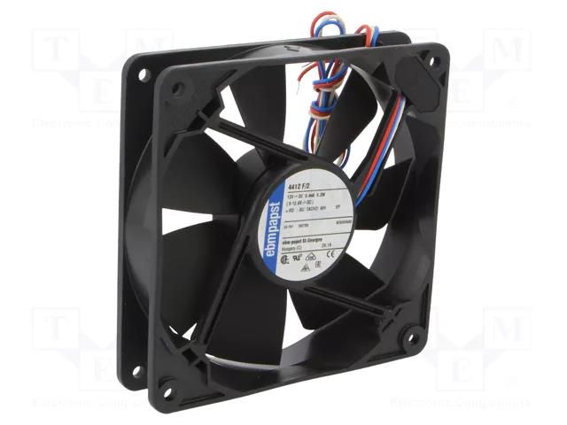 Fan: DC; axial; 12VDC; 119x119x25mm; 168m3/h; 43dBA; ball; 2900rpm EBM-PAPST 4412F/2