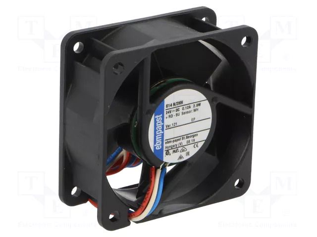 Fan: DC; axial; 24VDC; 56m3/h; 41dBA; ball; 6850rpm EBM-PAPST 614N/2HH-121