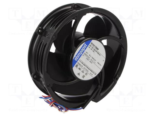 Fan: DC; axial; 48VDC; Ø172x51mm; 710m3/h; 69dBA; ball; 7000rpm EBM-PAPST 6318/2TDHHP