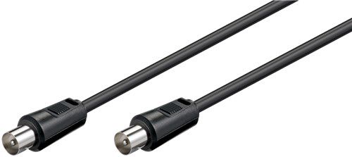 Antenna Cable (<70 dB), Double Shielded, 1.5 m, black - coaxial plug > coaxial plug 68146