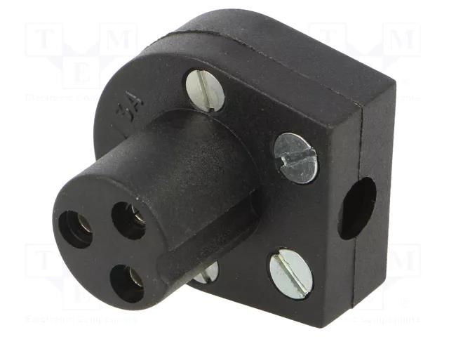 Connector: circular; plug; female; PIN: 3; 3A; 250VAC; for cable BULGIN PX0430/SE