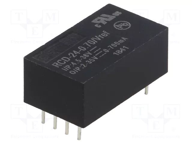 Converter: DC/DC; Uin: 4.5÷36VDC; Uout: 2÷35VDC; Iout: 700mA; PCB RECOM RCD-24-0.70/VREF