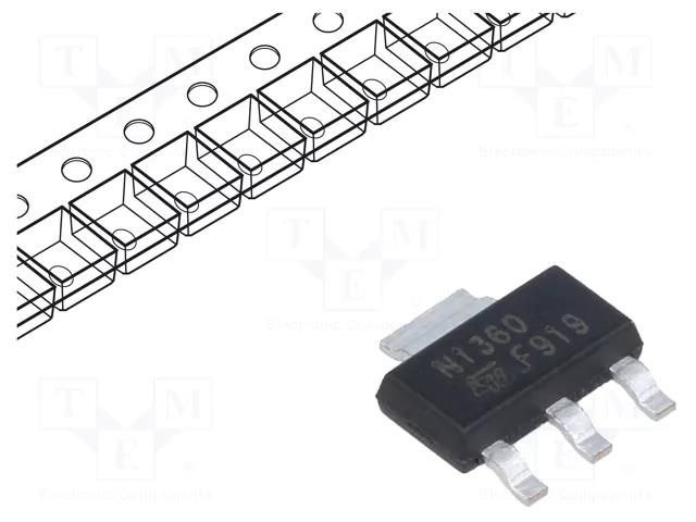 Transistor: NPN; bipolar; 60V; 3A; 1.6W; SOT223 STMicroelectronics 2STN1360-ST