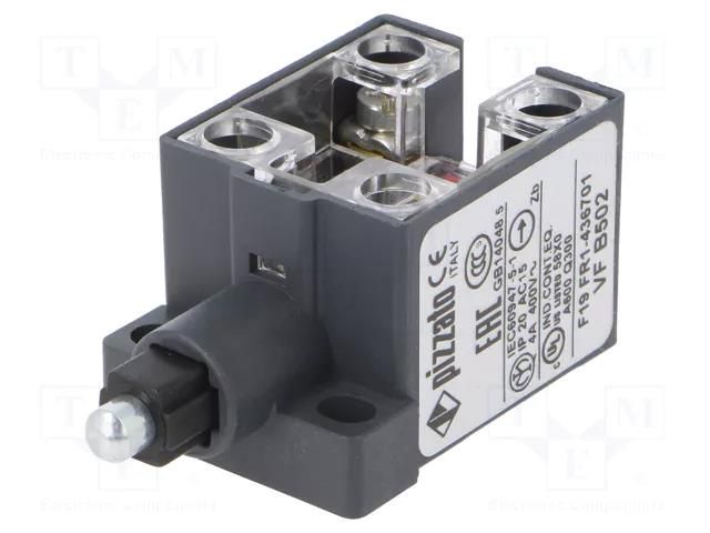 Limit switch; metal plunger; NO + NC; 10A; max.400VAC; max.250VDC PIZZATO ELETTRICA VFB502