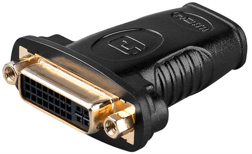 Standard HDMI™/DVI-I Adapter, black - HDMI™ female (Type A) > DVI-I female Dual-Link (24+5 pin) 68690