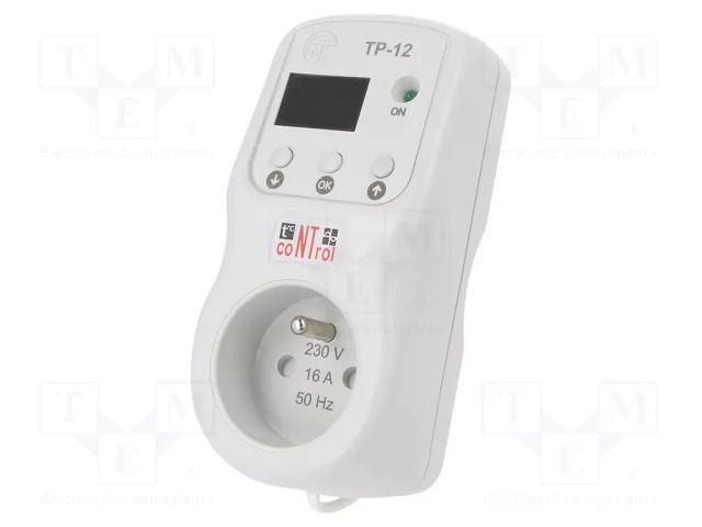 Module: regulator; digital; temperature; 220÷230VAC; IP30; 16A NOVATEK ELECTRO TR-12-1-PIN