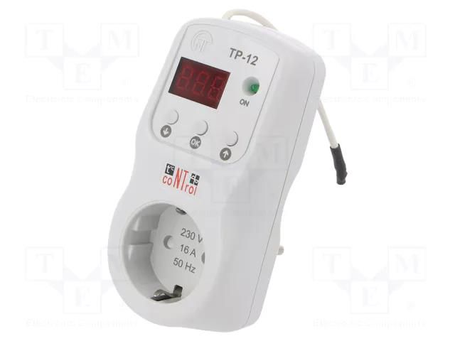 Module: regulator; digital; temperature; Temp: -10÷45°C; IP30; 16A NOVATEK ELECTRO TR-12-3