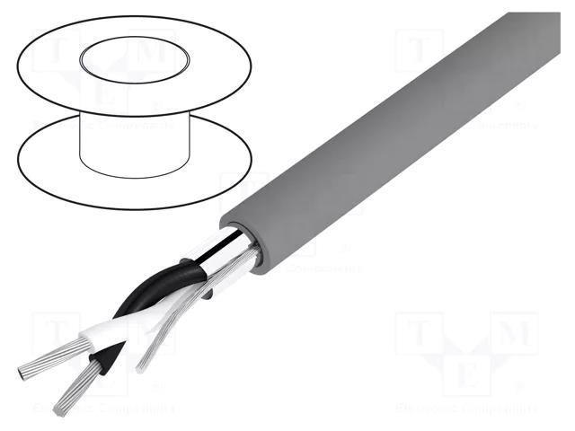 Wire; Alpha Essential C&C; 2x18AWG; shielded,Al-PET foil; PVC ALPHA WIRE 2421C-SL005