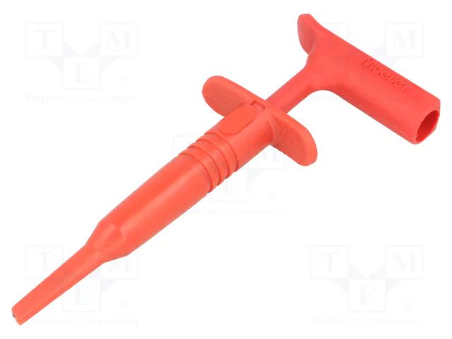 Clip-on probe; hook type; 15A; 1kVDC; red; Plating: nickel plated MUELLER ELECTRIC BU-20431-2