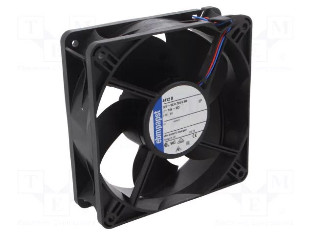 Fan: DC; axial; 12VDC; 119x119x38mm; 240m3/h; 50dBA; ball; 4300rpm EBM-PAPST 4412H