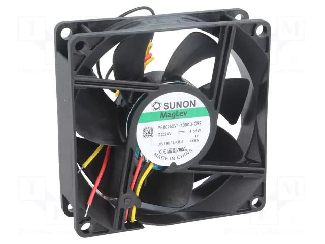 Fan: DC; axial; 24VDC; 80x80x25mm; 101.4m3/h; 44.7dBA; Vapo; 4800rpm SUNON PF80252V1-G99-A