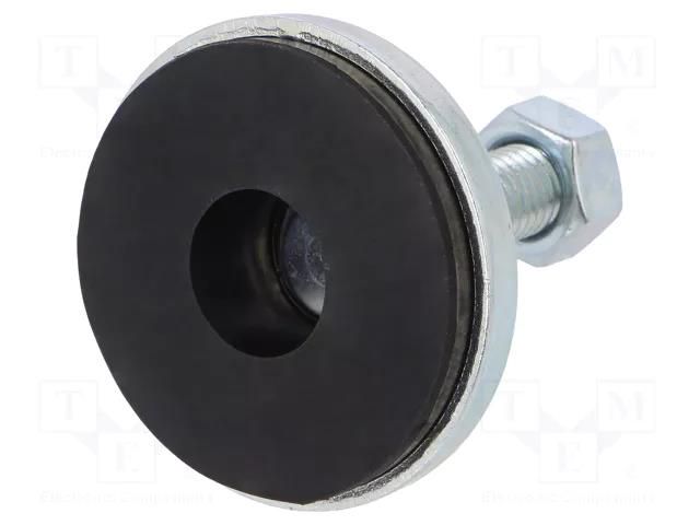 Foot; rigid,with lever; Base dia: 55mm; M12; steel; steel RST ROZTOCZE 4.431.002