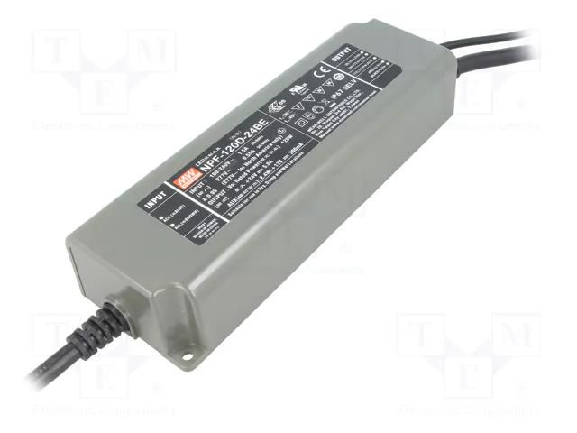 Power supply: switching; LED; 120W; 14.4÷24VDC; 5A; 90÷305VAC; IP67 MEAN WELL NPF-120D-24BE