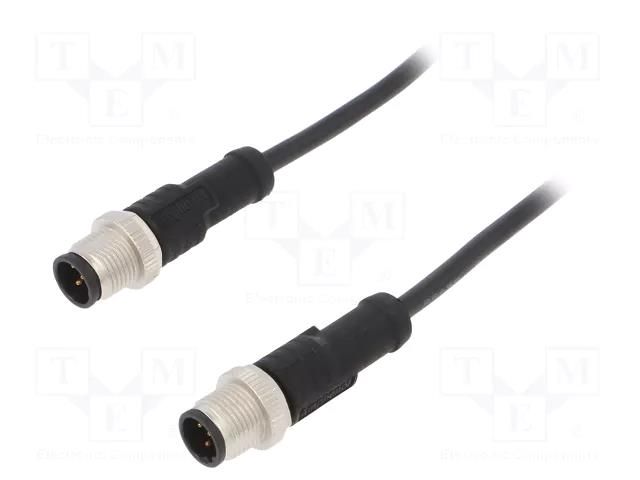 Cable: for sensors/automation; PIN: 5; with metal nut; plug; 60V AMPHENOL LTW M12B05ML12BMLSB001