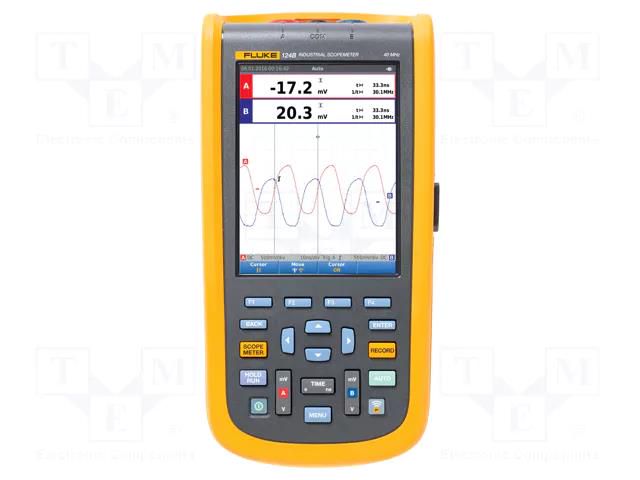 Scopemeter; 40MHz; colour,LCD TFT 5,7"; Ch: 2; 40Msps; 10n÷60s/div FLUKE FLK-124B