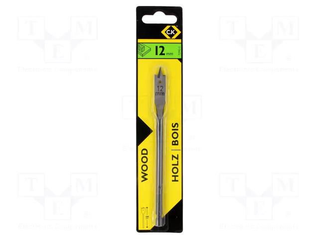 Drill bit; for wood; Ø: 12mm; L: 160mm; high speed steel; 1pcs; Flat C.K CK-T2942-12