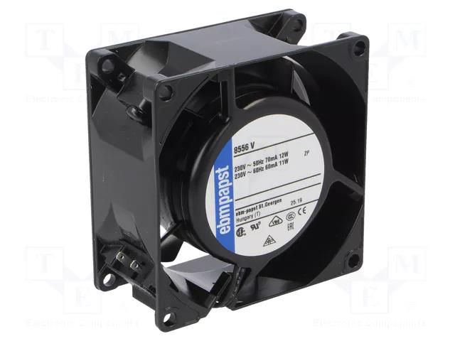 Fan: AC; axial; 230VAC; 80x80x38mm; 60m3/h; 35dBA; ball; 2800rpm EBM-PAPST 8556V