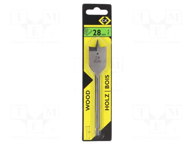 Drill bit; for wood; Ø: 28mm; L: 160mm; high speed steel; 1pcs; Flat C.K CK-T2942-28